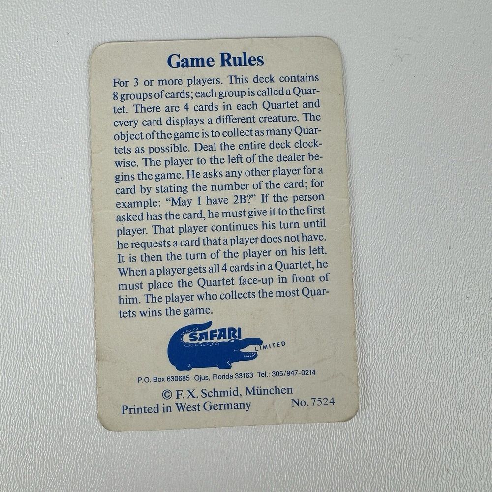 Vintage FX Schmid Animal Rummy Card Game Dinosaurs Prehistoric Animals COMPLETE - Picture 12 of 16